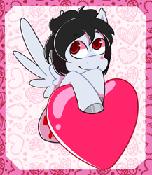 Size: 2000x2300 | Tagged: safe, artist:von babbitt, derpibooru import, oc, oc:commissar junior, pegasus, pony, heart, holiday, male, solo, valentine's day