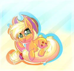 Size: 900x869 | Tagged: safe, artist:avui, derpibooru import, applejack, earth pony, pony, :p, cute, ear fluff, ears, female, heart eyes, jackabetes, mare, smiling, solo, tongue out, wingding eyes