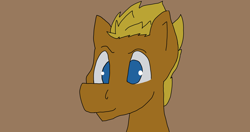 Size: 12288x6480 | Tagged: safe, artist:gpatch, oc, oc only, oc:golden patch, blue eyes, brown background, bust, male, simple background, solo, stallion