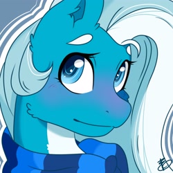 Size: 4000x4000 | Tagged: safe, artist:nate-doodles, oc, oc only, pegasus, pony, absurd resolution, blushing, bust, clothes, female, mare, pale belly, scarf, solo