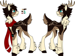 Size: 2736x2050 | Tagged: safe, artist:the-dreepy-mom, derpibooru import, oc, deer, reindeer, clothes, male, scarf, simple background, solo, transparent background