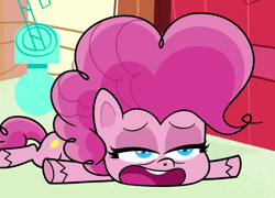 Size: 1150x830 | Tagged: safe, derpibooru import, screencap, pinkie pie, earth pony, pony, my little pony: pony life, ponies of the moment, spoiler:pony life s01e27, bored, cropped, female, mare, open mouth, solo