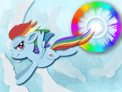 Size: 1280x960 | Tagged: safe, artist:catscratchpaper, derpibooru import, rainbow dash, pegasus, pony, cutout, flying, solo, sonic rainboom