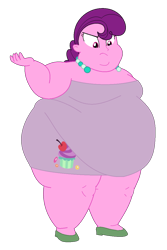 Size: 804x1204 | Tagged: safe, artist:louey, artist:neongothic, derpibooru import, sugar belle, equestria girls, bbw, belly, big belly, butt, clothes, dress, fat, female, huge belly, huge butt, jewelry, large butt, morbidly obese, necklace, obese, ssbbw, sugar belly, thighs, thunder thighs