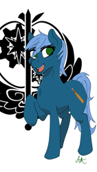 Size: 720x1280 | Tagged: safe, artist:biergarten13, derpibooru import, oc, oc:thunderstrike, earth pony, fallout equestria, fallout equestria: ghosts of the past, cutie mark, digital art, female, ibispaint x, looking at you, mare, open mouth, request, requested art, requests open, shell, solo, steel ranger, steel rangers, symbol