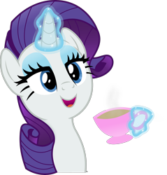 Size: 3015x3159 | Tagged: safe, artist:anime-equestria, derpibooru import, rarity, pony, unicorn, cup, eyeshadow, female, food, happy, horn, levitation, magic, makeup, mare, simple background, solo, tea, teacup, telekinesis, transparent background, vector