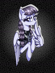 Size: 1280x1707 | Tagged: safe, artist:rainbowmoron, derpibooru import, inky rose, pegasus, pony, gothic, solo, wings