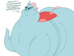 Size: 1024x768 | Tagged: safe, artist:jamesawilliams1996, artist:princebluemoon3, color edit, derpibooru import, edit, ocellus, changeling, bingo wings, colored, double chin, fat, female, morbidly obese, obese, ocellulite, ocellus is not amused, simple background, solo, solo female, transparent background, unamused