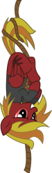 Size: 489x1631 | Tagged: safe, artist:duskthebatpack, derpibooru import, oc, oc:bitter frostfall, pegasus, fallout equestria, female, mare, rope, solo, upside down