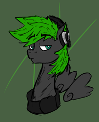Size: 918x1132 | Tagged: safe, artist:galedraft, derpibooru import, oc, oc only, oc:vertex soundwave, pegasus, pony, bust, looking at you, male, simple background, solo, stallion