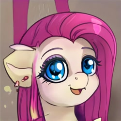 Size: 1024x1024 | Tagged: safe, artist:thisponydoesnotexist, derpibooru import, pony, ear down, looking at you, neural network, not fluttershy, open mouth