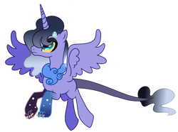 Size: 1280x953 | Tagged: safe, artist:venomous-cookietwt, derpibooru import, oc, hybrid, female, interspecies offspring, offspring, parent:discord, parent:princess luna, parents:lunacord, simple background, solo, transparent background