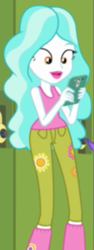 Size: 295x782 | Tagged: safe, derpibooru import, screencap, paisley, better together, equestria girls, holidays unwrapped, cropped, phone, solo