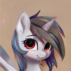 Size: 1024x1024 | Tagged: safe, artist:thisponydoesnotexist, derpibooru import, alicorn, pony, looking at you, neural network