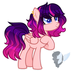 Size: 1498x1468 | Tagged: safe, artist:skyfallfrost, derpibooru import, oc, oc only, pegasus, pony, ear piercing, earring, eyelashes, female, hooves to the chest, jewelry, mare, pegasus oc, piercing, raised hoof, simple background, smiling, solo, transparent background, wings