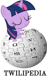 Size: 612x1005 | Tagged: safe, derpibooru import, twilight sparkle, cute, logo, pun, solo, twiabetes, wikipedia