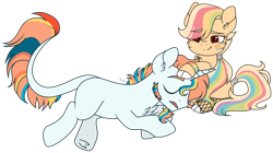 Size: 1280x716 | Tagged: safe, artist:mintoria, derpibooru import, oc, oc only, pony, female, male, mare, simple background, sleeping, stallion, transparent background