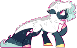 Size: 2599x1645 | Tagged: safe, artist:kurosawakuro, derpibooru import, oc, earth pony, augmented tail, clothes, costume, dinosaur costume, male, simple background, solo, transparent background