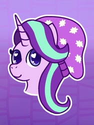 Size: 900x1200 | Tagged: safe, artist:cutiedilly, derpibooru import, starlight glimmer, pony, unicorn, beanie, hat, heart eyes, smiling, solo, wingding eyes