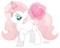 Size: 1200x964 | Tagged: safe, artist:jennieoo, derpibooru import, oc, oc only, oc:sweetheart, pony, unicorn, bedroom eyes, eyeshadow, female, forever yours, heart, lidded eyes, magic, makeup, mare, simple background, solo, telekinesis, transparent background, vector