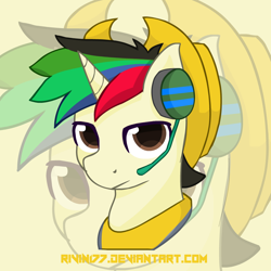 Size: 1000x1000 | Tagged: safe, derpibooru import, oc, pony, unicorn, brown eyes, hat, headphones, neckerchief, pony town, solo, zoom layer