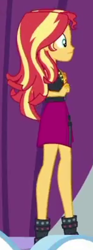 Size: 350x945 | Tagged: safe, derpibooru import, screencap, sunset shimmer, better together, equestria girls, rollercoaster of friendship, blurry, breasts, cropped, geode of empathy, magical geodes, solo