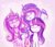 Size: 890x770 | Tagged: safe, artist:equmoria, derpibooru import, princess cadance, princess flurry heart, oc, oc:alnair, oc:majestic loveliness (majesta), alicorn, pony, alicorn oc, crown, female, horn, jewelry, mare, mother and child, mother and daughter, mother's day, no pupils, not shipping, parent and child, regalia, tongue out, unshorn fetlocks, waving, wings