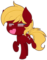 Size: 2430x3084 | Tagged: safe, artist:jetjetj, derpibooru import, oc, earth pony, pony, chibi, glasses, heart, male, mouth hold, simple background, solo, stallion, transparent background