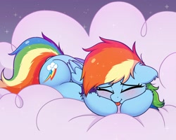 Size: 2048x1638 | Tagged: safe, artist:darkynez, artist:heavymetalbronyyeah, derpibooru import, rainbow dash, pegasus, pony, :p, blushing, cheek fluff, cloud, cute, dashabetes, ear fluff, ears, eyes closed, lying down, on a cloud, prone, tongue out