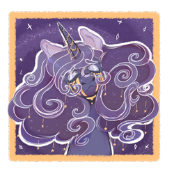 Size: 1000x1000 | Tagged: safe, artist:orphicswan, derpibooru import, princess luna, alicorn, pony, crying, horn, horn jewelry, jewelry, solo