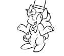 Size: 125x109 | Tagged: safe, artist:star, pinkie pie, earth pony, pony, black and white, bowtie, female, grayscale, hat, mare, monochrome, picture for breezies, shrug, solo, top hat