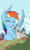 Size: 1240x2048 | Tagged: safe, artist:tsitra360, color edit, derpibooru import, edit, applejack, big macintosh, rainbow dash, earth pony, pegasus, pony, apple, colored, crush, crushed, food, giant pony, jam, lineart, macro, silo, slurp, succ, thirsty, zap apple, zap apple jam