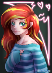 Size: 2480x3507 | Tagged: safe, artist:tokokami, derpibooru import, sunset shimmer, equestria girls, clothes, female, high res, human coloration, solo, sweater