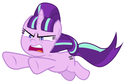 Size: 1980x1342 | Tagged: safe, artist:tardifice, derpibooru import, edit, starlight glimmer, pony, unicorn, the ending of the end, angry, female, leaping, mare, open mouth, s5 starlight, simple background, solo, transparent background, vector