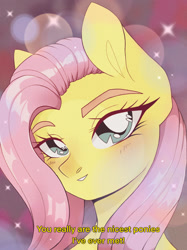 Size: 1280x1708 | Tagged: safe, artist:deathpatty, derpibooru import, fluttershy, pegasus, pony, anime style, bust, portrait, solo