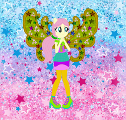 Size: 736x708 | Tagged: safe, artist:selenaede, artist:user15432, derpibooru import, fluttershy, human, equestria girls, alternate hairstyle, barely eqg related, base used, boots, clothes, cosmix, crossover, fairy, fairy wings, fairyized, high heel boots, high heels, leggings, ponied up, ponytail, rainbow s.r.l, shoes, stars, wings, winx, winx club, winxified