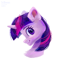 Size: 1805x1865 | Tagged: safe, artist:teaflower300, derpibooru import, twilight sparkle, pony, bust, chest fluff, cute, ear fluff, ears, female, mare, portrait, profile, simple background, solo, twiabetes, white background