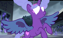 Size: 1024x626 | Tagged: safe, artist:artrocke, derpibooru import, alicorn, pony, 1000 hours in ms paint, glowing eyes, mewberty, ponified, purple fur, solo, star butterfly, star vs the forces of evil