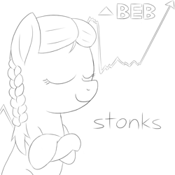 Size: 800x800 | Tagged: safe, artist:unsavorydom, derpibooru import, boysenberry, female, filly, meme, sketch, solo, stonks