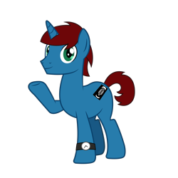 Size: 4500x4500 | Tagged: safe, artist:jamesawilliams1996, artist:lyonic, derpibooru import, oc, oc only, oc:jamesawilliams1996, pony, unicorn, 2021 community collab, derpibooru community collaboration, male, simple background, solo, transparent background, video tape, watch