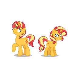 Size: 1316x1053 | Tagged: safe, artist:orin331, derpibooru import, edit, sunset glare, sunset shimmer, pony, unicorn, equestria girls, equestria guys, female, male, mare, r63 paradox, rule 63, self paradox, simple background, stallion, transparent background, vector, vector edit