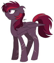 Size: 1307x1529 | Tagged: safe, artist:gallantserver, derpibooru import, oc, alicorn, pony, female, magical lesbian spawn, mare, offspring, parent:princess luna, parent:tempest shadow, parents:tempestluna, simple background, solo, transparent background