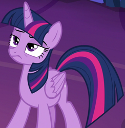 Size: 1184x1213 | Tagged: safe, derpibooru import, screencap, twilight sparkle, twilight sparkle (alicorn), alicorn, pony, what about discord?, cropped, frown, looking up, solo, twilight is not amused, twilight's castle, unamused