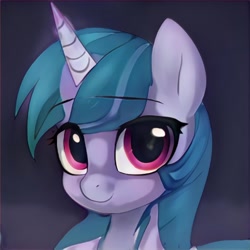 Size: 1024x1024 | Tagged: safe, artist:thisponydoesnotexist, derpibooru import, pony, horn, looking at you, neural network