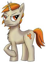 Size: 639x1068 | Tagged: safe, derpibooru import, oc, oc only, oc:tekkitbeasting, unicorn, 2021 community collab, annoyed, chest fluff, derpibooru community collaboration, male, simple background, solo, stallion, transparent background