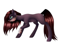 Size: 1516x1178 | Tagged: safe, artist:minelvi, derpibooru import, oc, oc only, earth pony, pony, bandage, blood, earth pony oc, eyelashes, face mask, mask, raised hoof, simple background, solo, transparent background