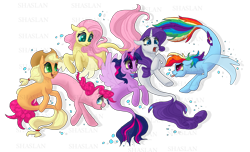 Size: 11000x6700 | Tagged: safe, artist:shaslan, derpibooru import, applejack, fluttershy, pinkie pie, rainbow dash, rarity, twilight sparkle, alicorn, earth pony, pegasus, pony, seapony (g4), unicorn, 2019, applejack's hat, blue eyes, bubble, cowboy hat, dorsal fin, eyelashes, fin wings, fish tail, flowing mane, flowing tail, freckles, green eyes, hat, horn, looking at each other, mane six, obstructive watermark, open mouth, pink eyes, ponycon, purple eyes, seaponified, seapony applejack, seapony fluttershy, seapony pinkie pie, seapony rainbow dash, seapony rarity, seapony twilight, simple background, smiling, species swap, swimming, tail, teeth, tongue out, transparent background, underwater, wall of tags, water, watermark, wings