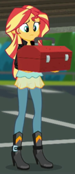 Size: 238x547 | Tagged: safe, derpibooru import, screencap, sunset shimmer, eqg summertime shorts, equestria girls, get the show on the road, cropped, solo