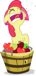 Size: 1888x4000 | Tagged: safe, artist:frownfactory, derpibooru import, screencap, apple bloom, earth pony, pony, sisterhooves social, apple, basket, burp, eyes closed, faic, female, filly, food, great moments in animation, open mouth, simple background, solo, transparent background, vector