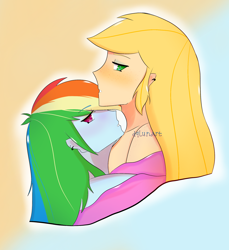 Size: 1876x2048 | Tagged: source needed, safe, artist:dqlunart, derpibooru import, applejack, rainbow dash, equestria girls, appledash, female, lesbian, shipping